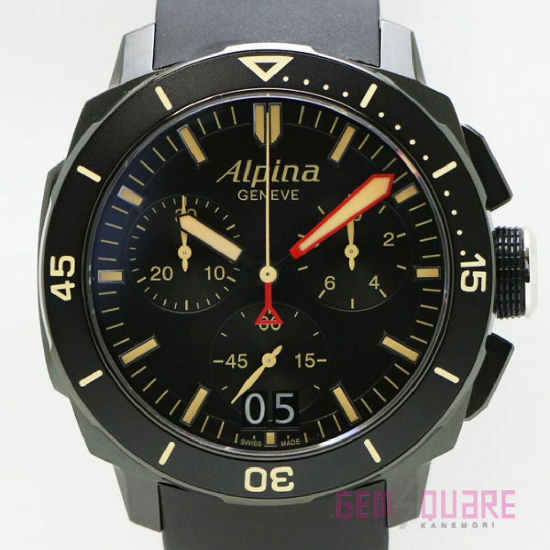Alpina アルピナ シーストロング クォーツ 腕時計 黒 デイト 未使用品 AL-372LBBG4FBV6