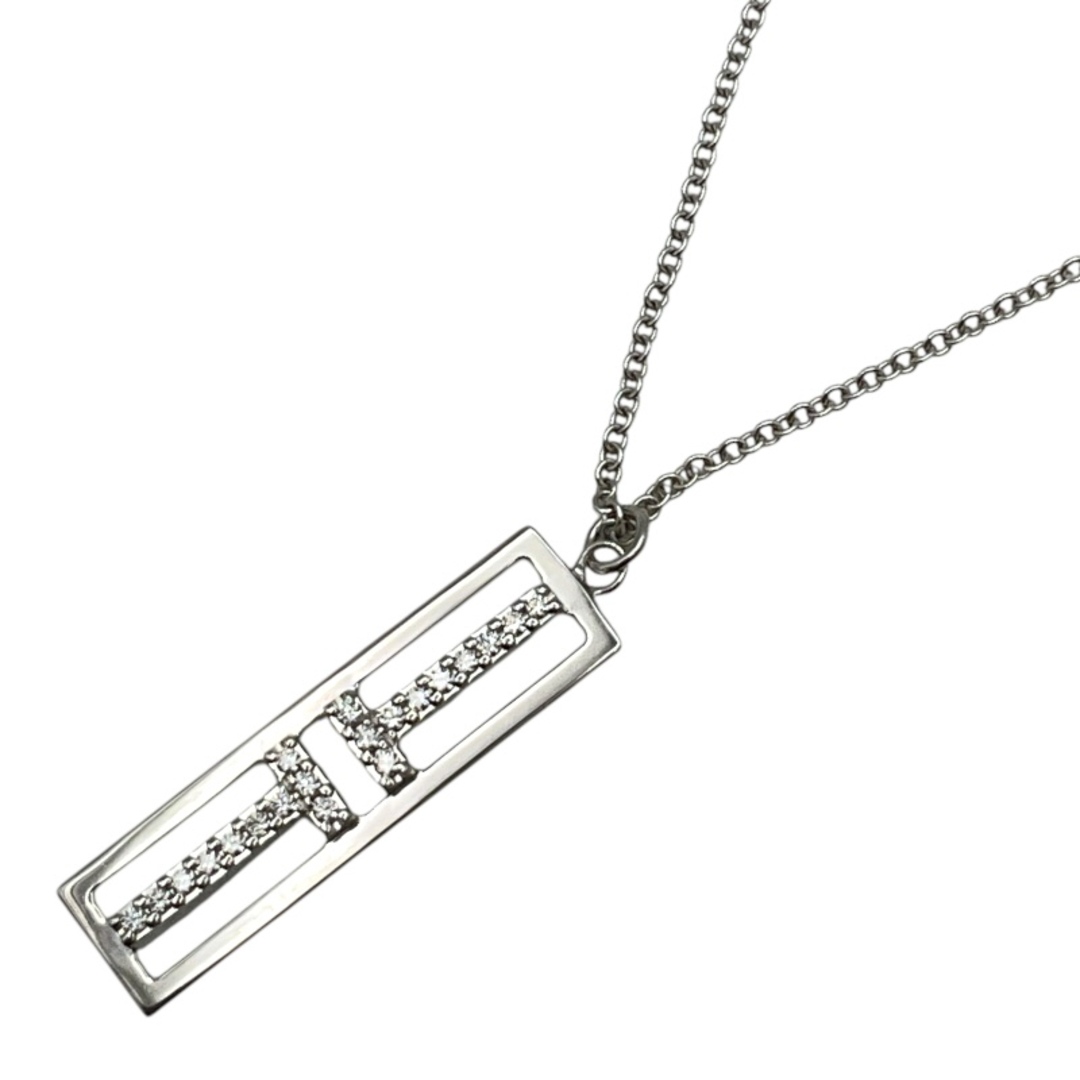 Tiffany & Co. - 　ティファニー TIFFANY＆CO ティファニー T Two オープン バーティカルバー ネックレス ダイヤモンド WG ジュエリー