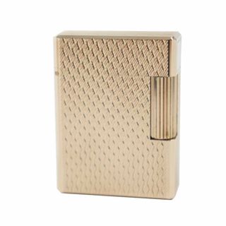 デュポン(DUPONT)の外装極美品◎Dupont デュポン ライン1 ショート スクエア型 ローラー式 ウェーブ柄 ライター ゴールド 箱付き フランス製 メンズ 着火不可(タバコグッズ)