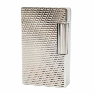 デュポン(DUPONT)の外装美品◎Dupont デュポン ライン1 ロング スクエア型 ローラー式 総柄 ガスライター シルバー 箱付き フランス製 メンズ 着火不可(タバコグッズ)