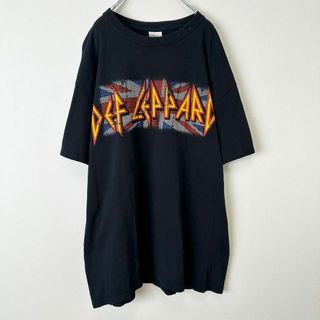 ミュージックティー(MUSIC TEE)のビンテージ　古着　DEF LEPPARD デフレパード　メンズ　半袖Tシャツ　黒(Tシャツ/カットソー(半袖/袖なし))