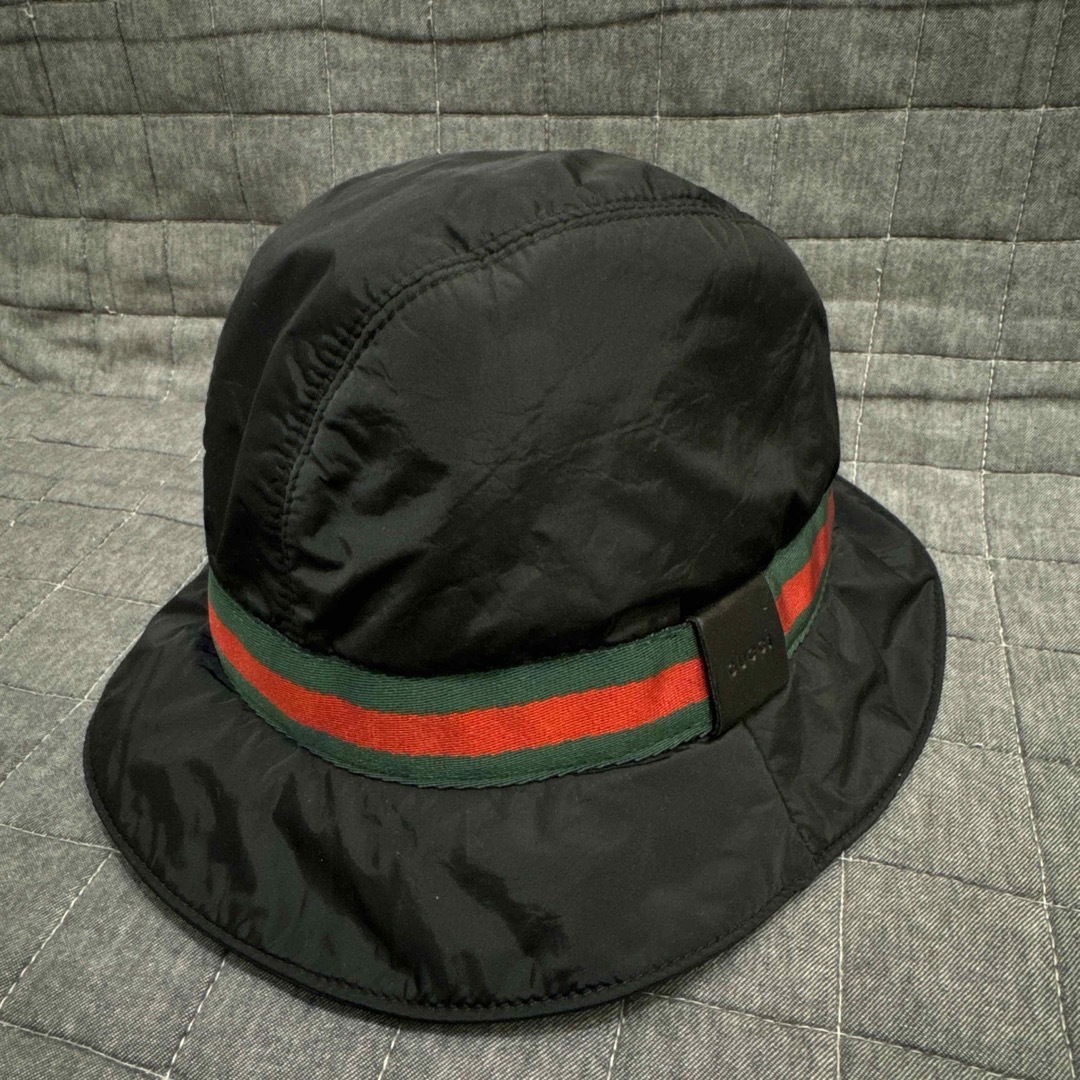 GUCCI - GUCCI グッチ ハット バケハ シェリーライン ロゴ GUCCI - GUCCI グッチ ハット バケハ シェリーライン ロゴ