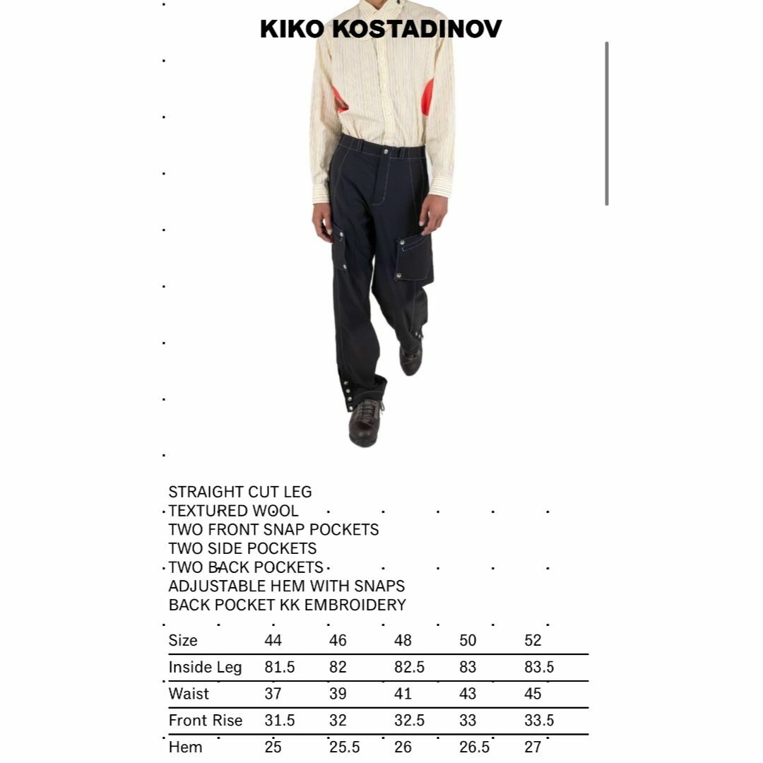 KIKO KOSTADINOV - KK. TROUSER 07 BLACK 52 キココスタディノフ KIKO KOSTADINOV - KK. TROUSER 07 BLACK 52 キココスタディノフ