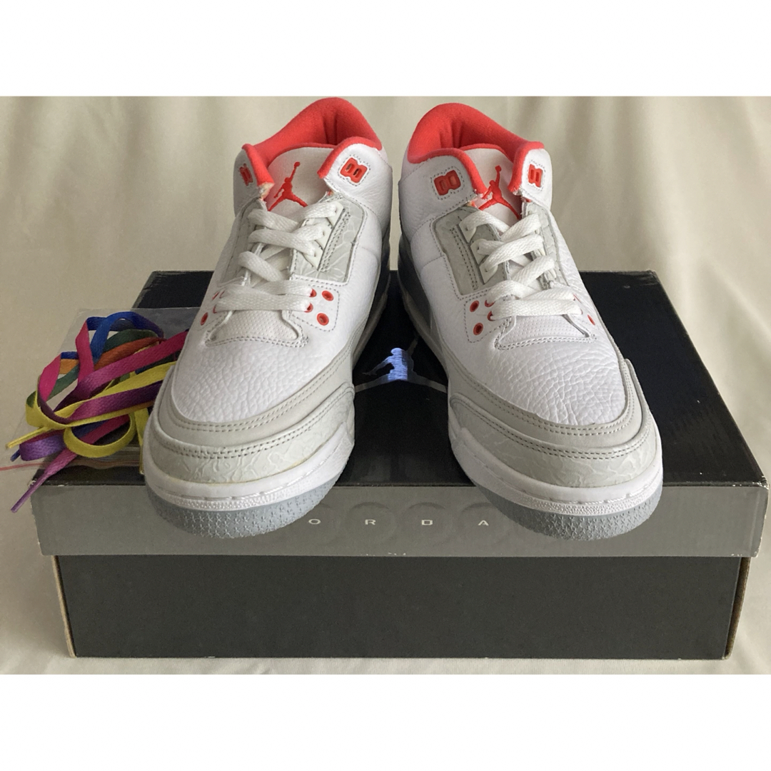 美品】希少!AIR JORDAN 3 RETRO White Crimson 美品】希少!AIR JORDAN 3 RETRO White Crimson