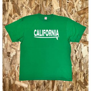 【残り1枚】新品 Tシャツ カリフォルニア XXXL グリーン サーフ ロゴ