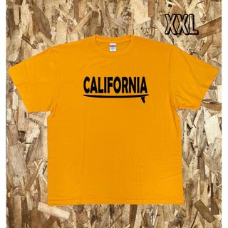 【新品】Tシャツ ロゴ カリフォルニア ビックサイズ XXL オレンジ サーフ