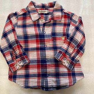 男の子 女の子 80 ホットビスケッツ 春 秋 チェックシャツ 長袖(シャツ/カットソー)