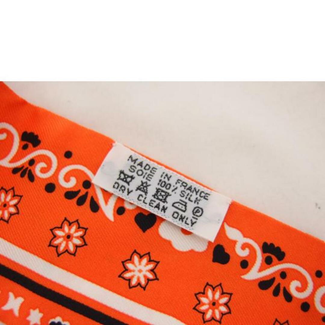 HERMES エルメス/ツイリー/シルクスカーフ/バンダナ柄/オレンジ HERMES エルメス/ツイリー/シルクスカーフ/バンダナ柄/オレンジ