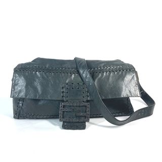 フェンディ(FENDI)のフェンディ FENDI マンマバケット カバン 斜め掛け ショルダーバッグ レザー ブラック(ショルダーバッグ)