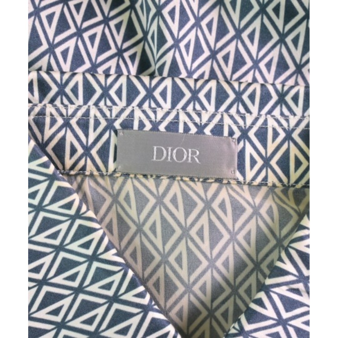 Dior Homme カジュアルシャツ 40(L位) 青緑系x白(総柄) 【古着 Dior Homme カジュアルシャツ 40(L位) 青緑系x白(総柄) 【古着