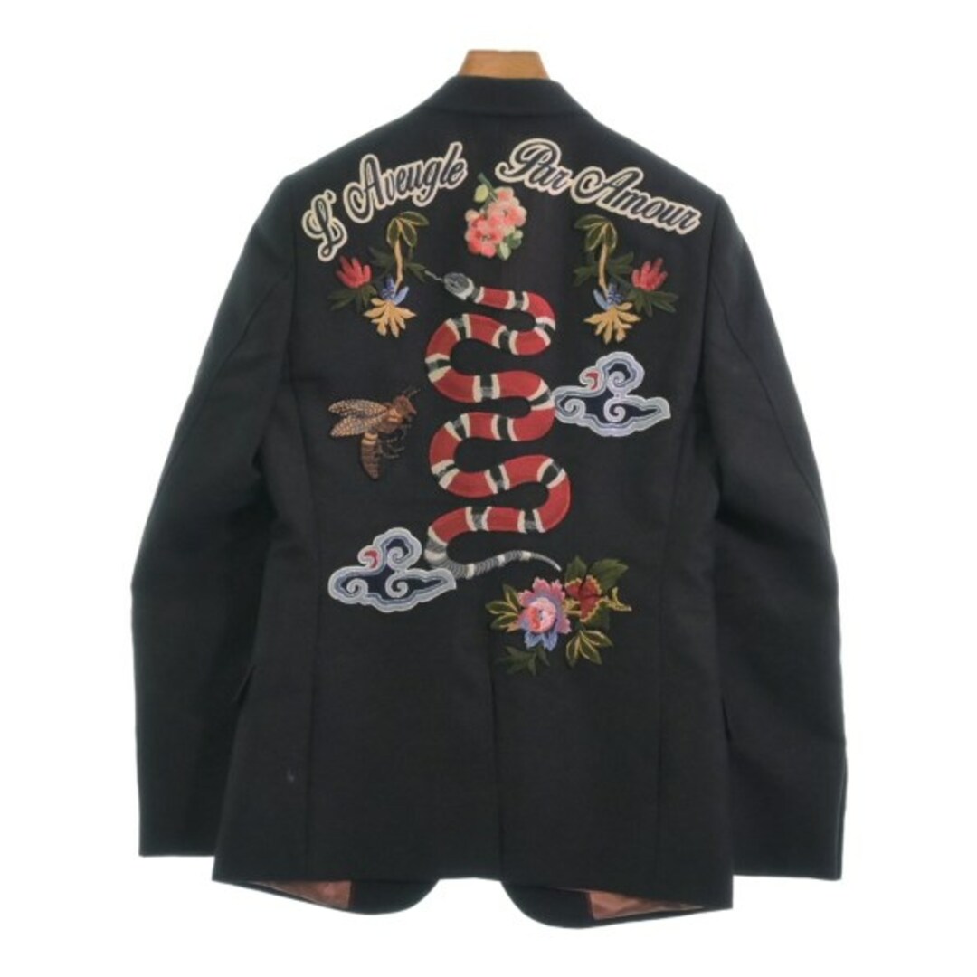 GUCCI - GUCCI グッチ テーラードジャケット 46(M位) 黒x赤x緑等 GUCCI - GUCCI グッチ テーラードジャケット 46(M位) 黒x赤x緑等