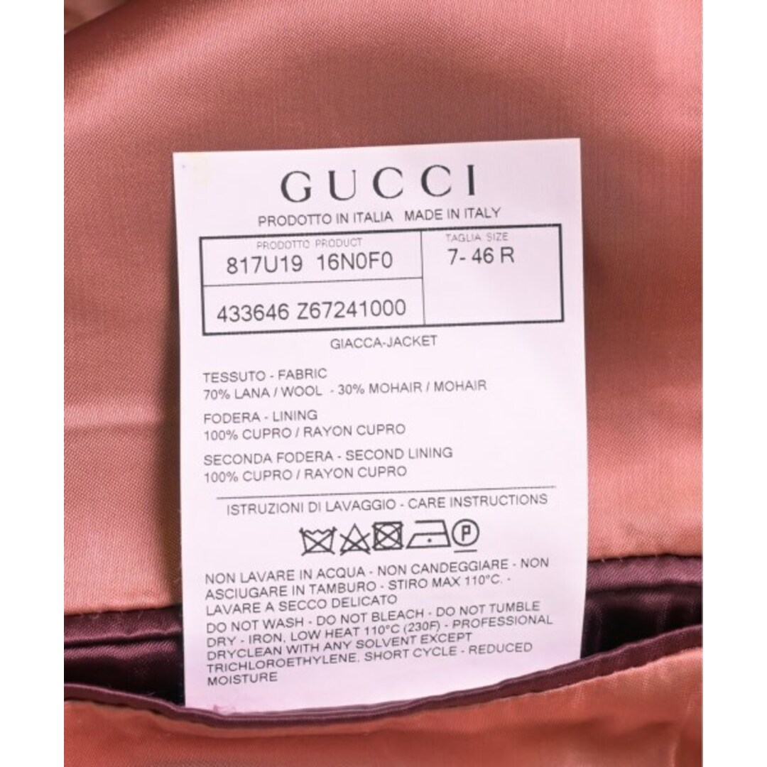 GUCCI - GUCCI グッチ テーラードジャケット 46(M位) 黒x赤x緑等 GUCCI - GUCCI グッチ テーラードジャケット 46(M位) 黒x赤x緑等