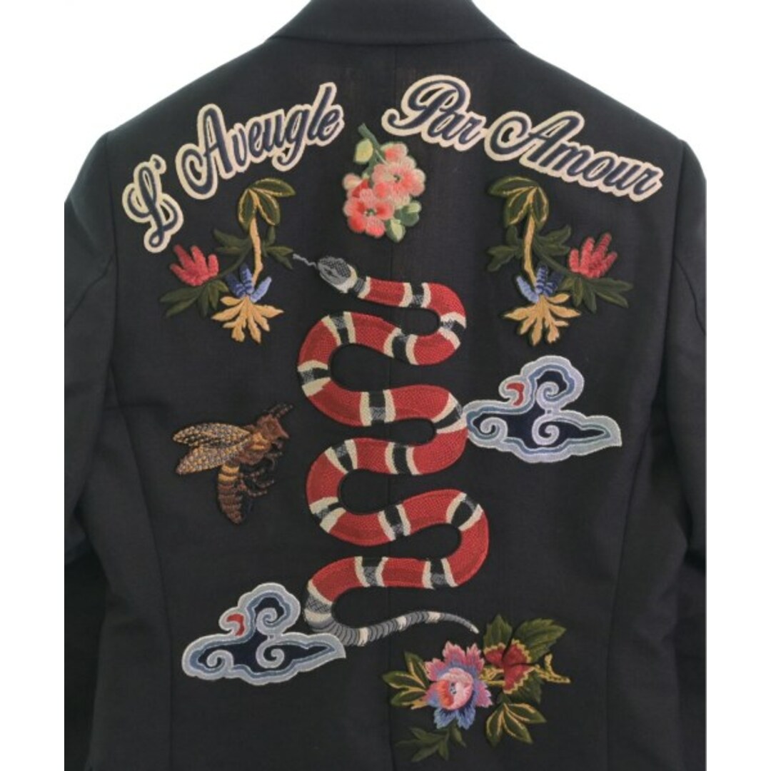 GUCCI - GUCCI グッチ テーラードジャケット 46(M位) 黒x赤x緑等 GUCCI - GUCCI グッチ テーラードジャケット 46(M位) 黒x赤x緑等