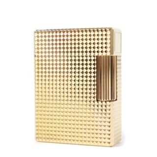 デュポン(DUPONT)の外装美品★Dupont デュポン ライン1 ショート ダイヤモンドヘッド ローラー式 ガス ライター ゴールド ケース付き フランス製 メンズ 着火不可(タバコグッズ)