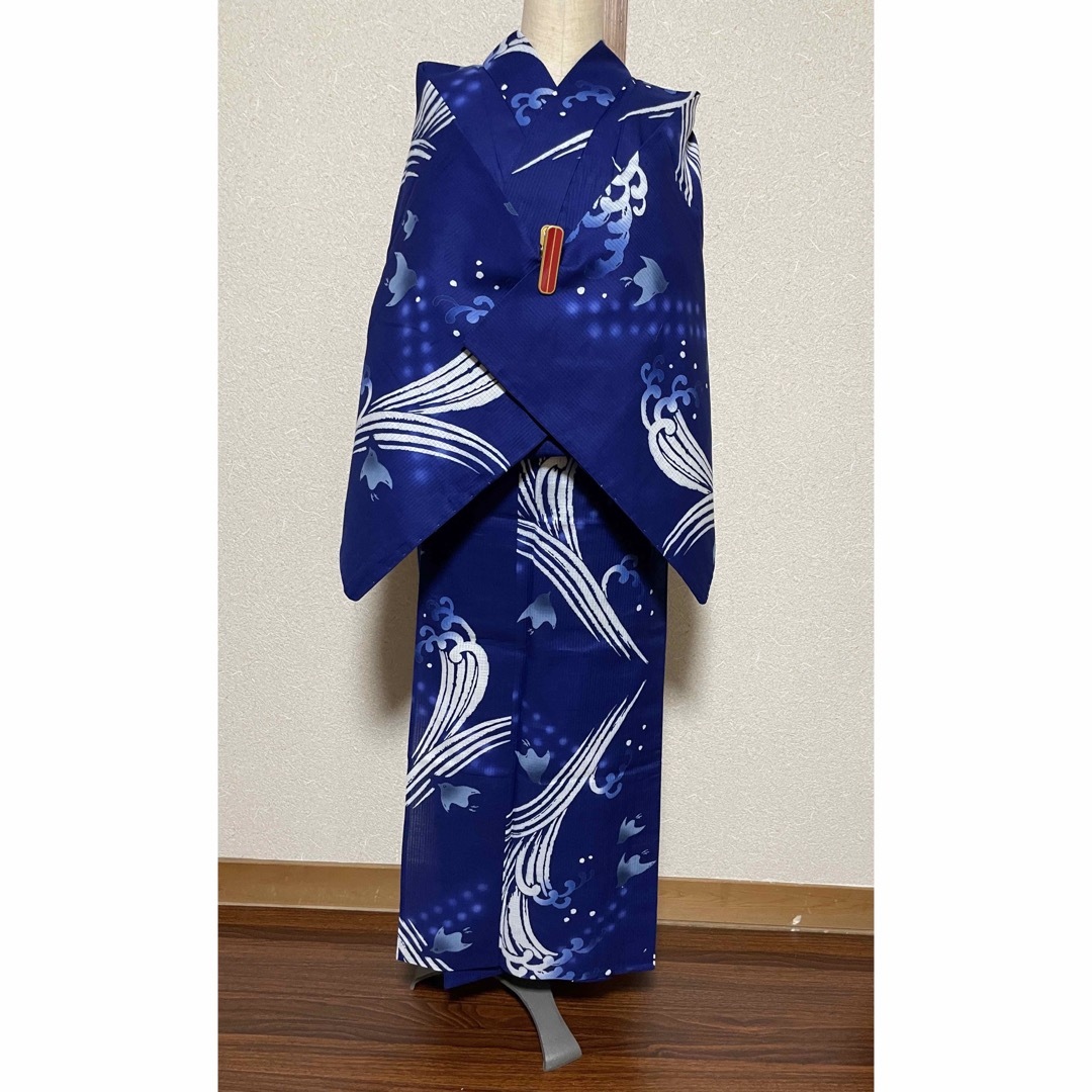 きものやまと 波千鳥の綿紅梅の浴衣 きものやまと 波千鳥の綿紅梅の浴衣