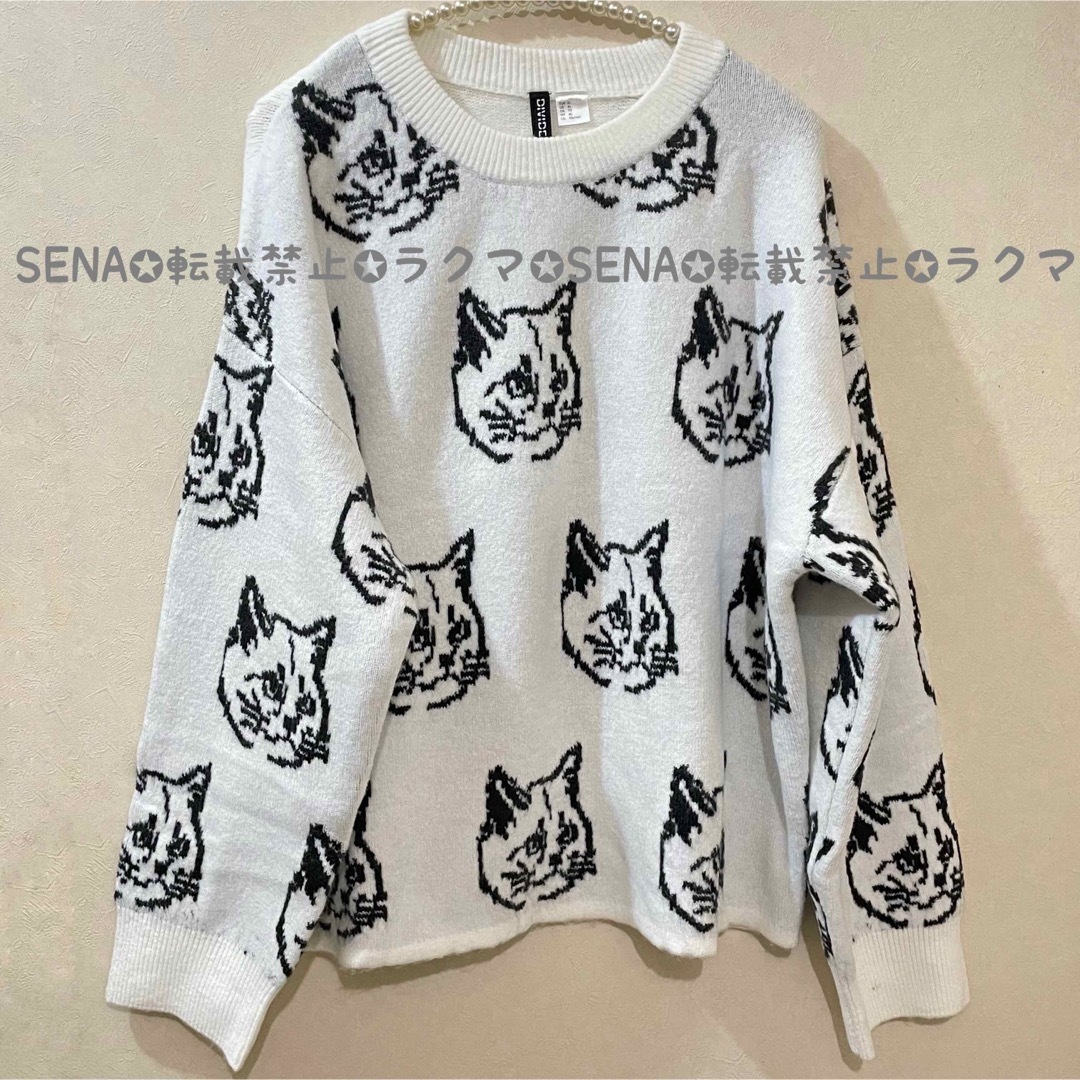 H&M - H&M ネコ 猫 ニット セーター EUR XLの通販 by PET shop H&M - H&M ネコ 猫 ニット セーター EUR XLの通販 by PET shop