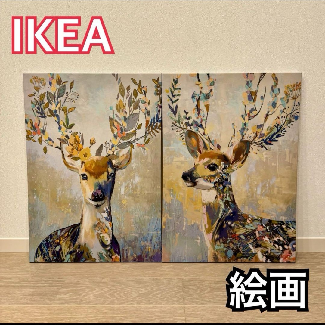 IKEA PJATTERYD シカ 鹿 トナカイ キャンバスアートの通販 by IKEA PJATTERYD シカ 鹿 トナカイ キャンバスアートの通販 by