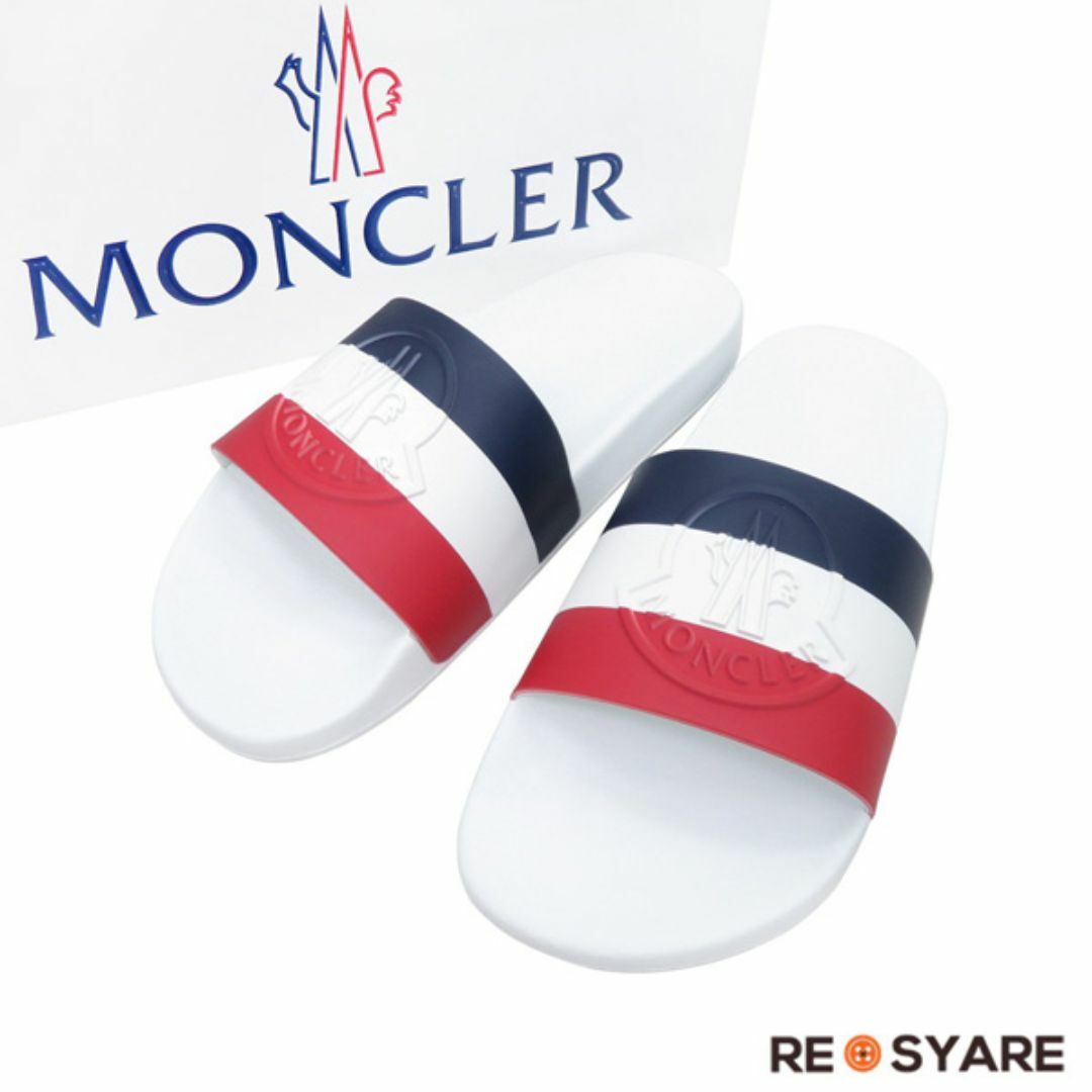 【MONCLER】 BASILE エンボスロゴシャワースライド 新古品 未使用 MONCLER モンクレール 2023 BASILE エンボスロゴ