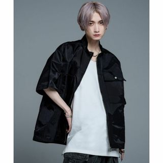 ADRER [試着のみ] ジップナイロンシャツ　Mブラック(Tシャツ/カットソー(半袖/袖なし))