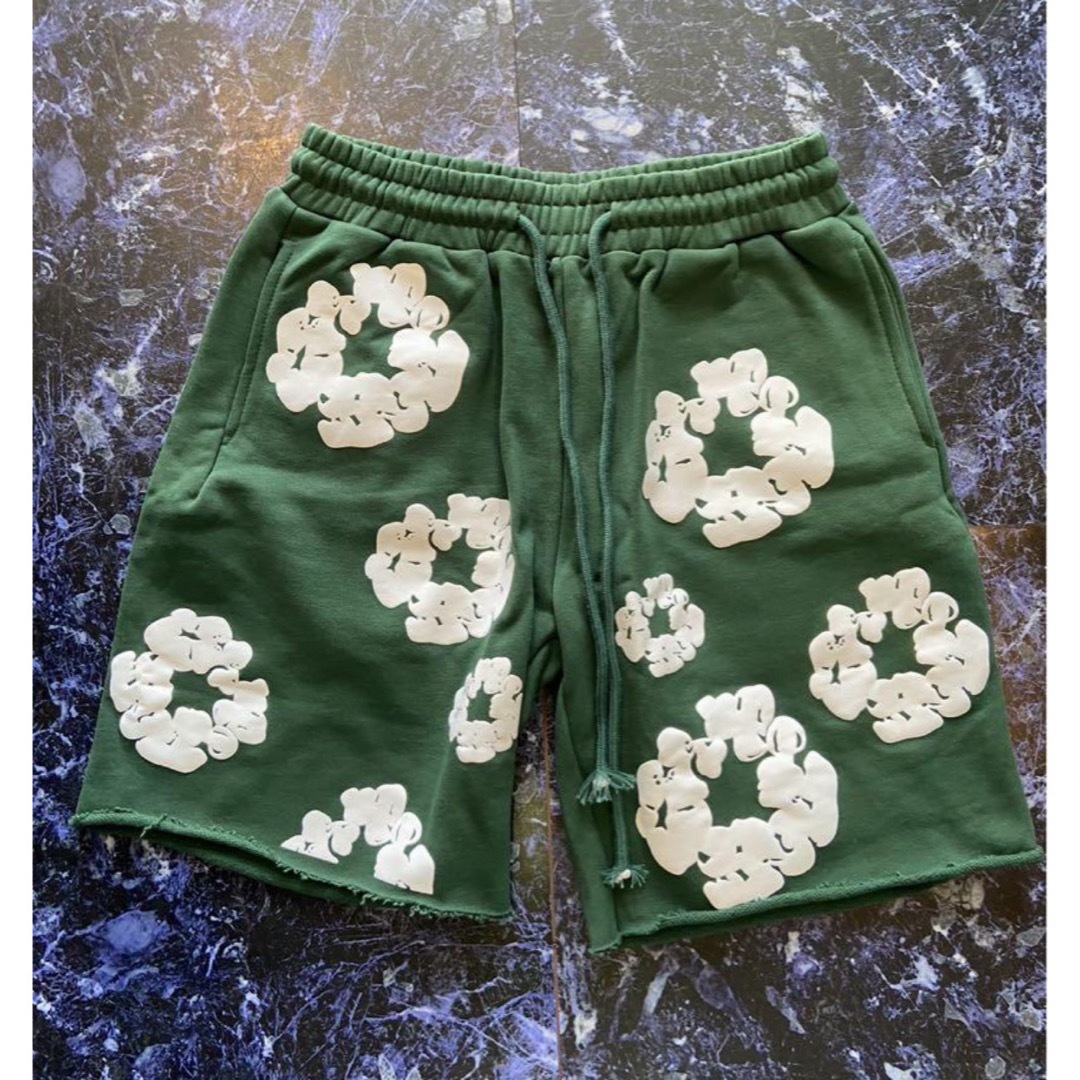 デニムティアーズ denim tears ハーフパンツ フラワー グリーン デニムティアーズ denim tears ハーフパンツ フラワー グリーン