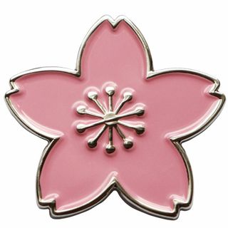ピンバッジ 桜 花びらをデザインしたピンズ 合金製 サイズ 2.6cm 銀メッキ(その他)