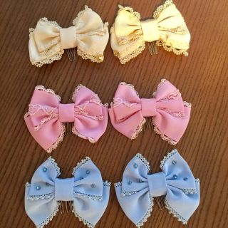 アンジェリックプリティー(Angelic Pretty)の【美品】Angelic Pretty リボンコームセット(ヘアゴム/シュシュ)