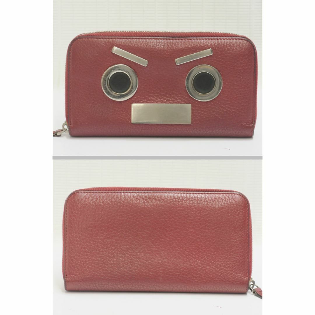 FENDI - フェンディ モンスター ラウンドファスナー 長財布 赤 FENDI - フェンディ モンスター ラウンドファスナー 長財布 赤