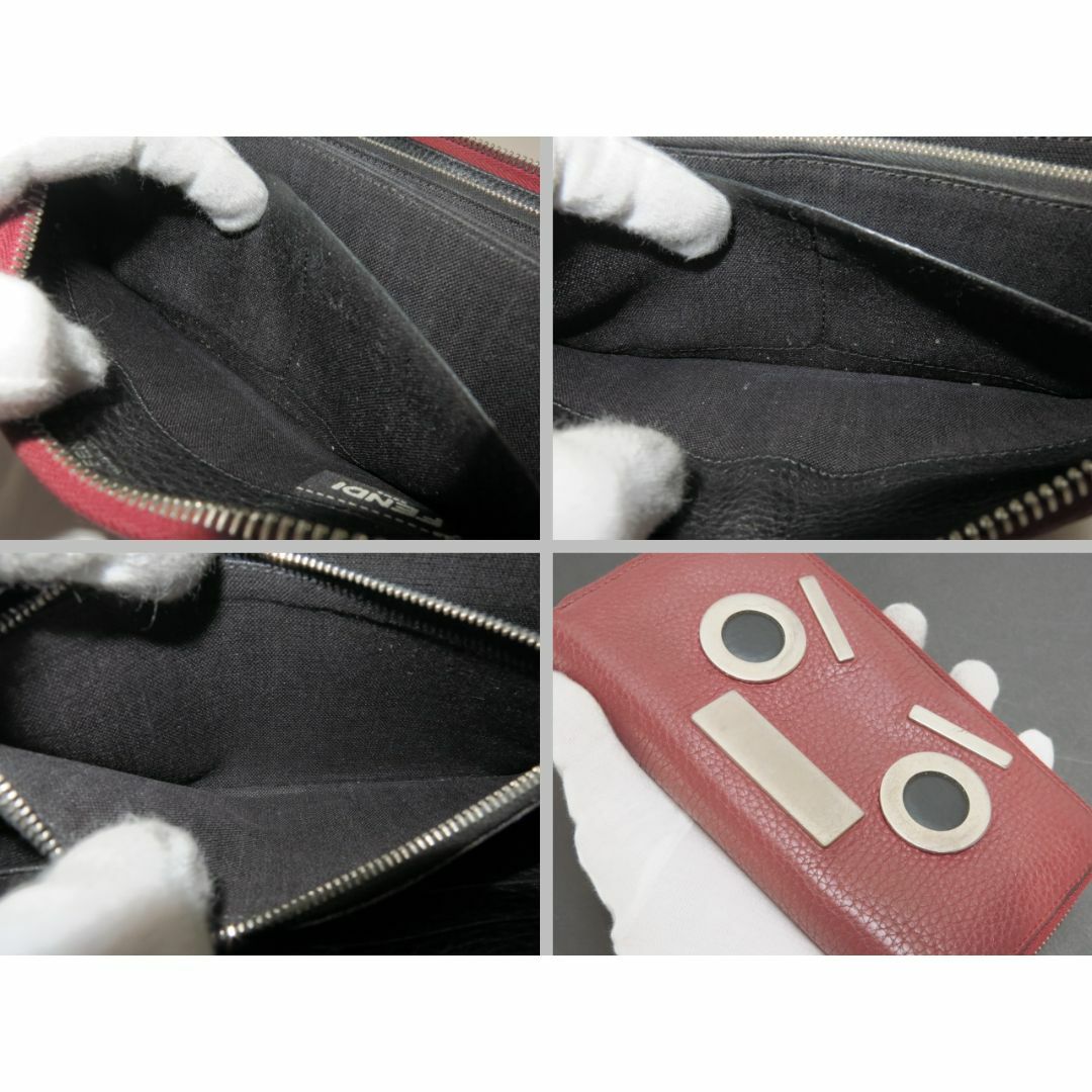 FENDI - フェンディ モンスター ラウンドファスナー 長財布 赤 FENDI - フェンディ モンスター ラウンドファスナー 長財布 赤