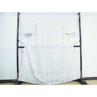 平和屋着物■夏物　小紋　絽　麻の葉文様　洗える着物　DAAG6069wb(着物)
