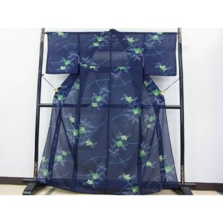 平和屋着物■夏物　小紋　絽　草花文　洗える着物　DAAE3928fe(着物)