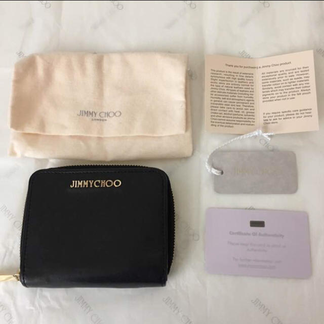 上品なスタイル JIMMY CHOO - タグ 保存袋 カード 付 ジミーチュウ 二つ折り財布 財布