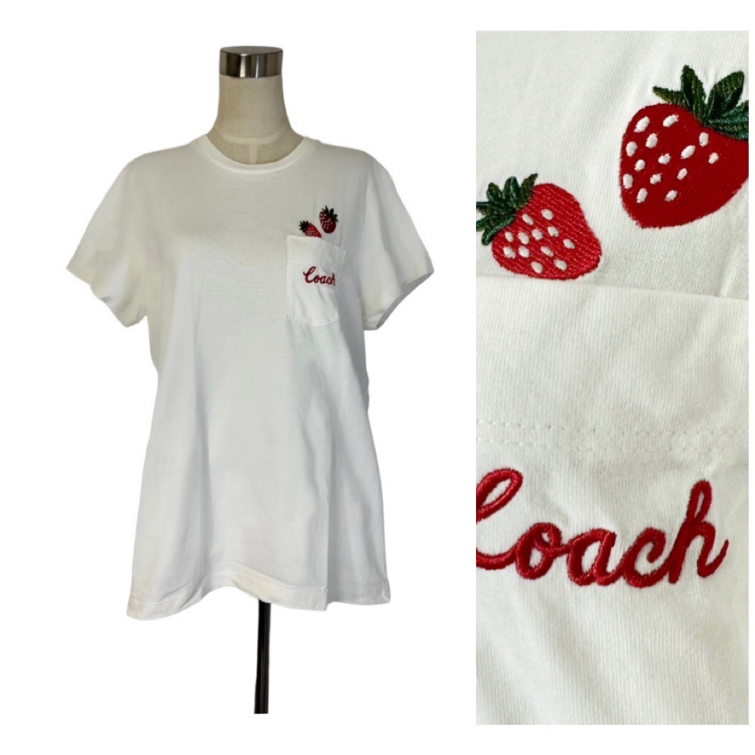 COACH - COACH ロゴ刺繍ポケットから弾ける苺ちゃん ゆったり COACH - COACH ロゴ刺繍ポケットから弾ける苺ちゃん ゆったり