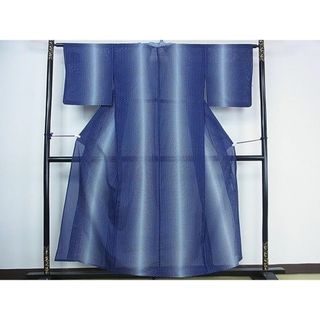 平和屋着物■夏物　小紋　絽　間道　洗える着物　DAAF2892wb(着物)
