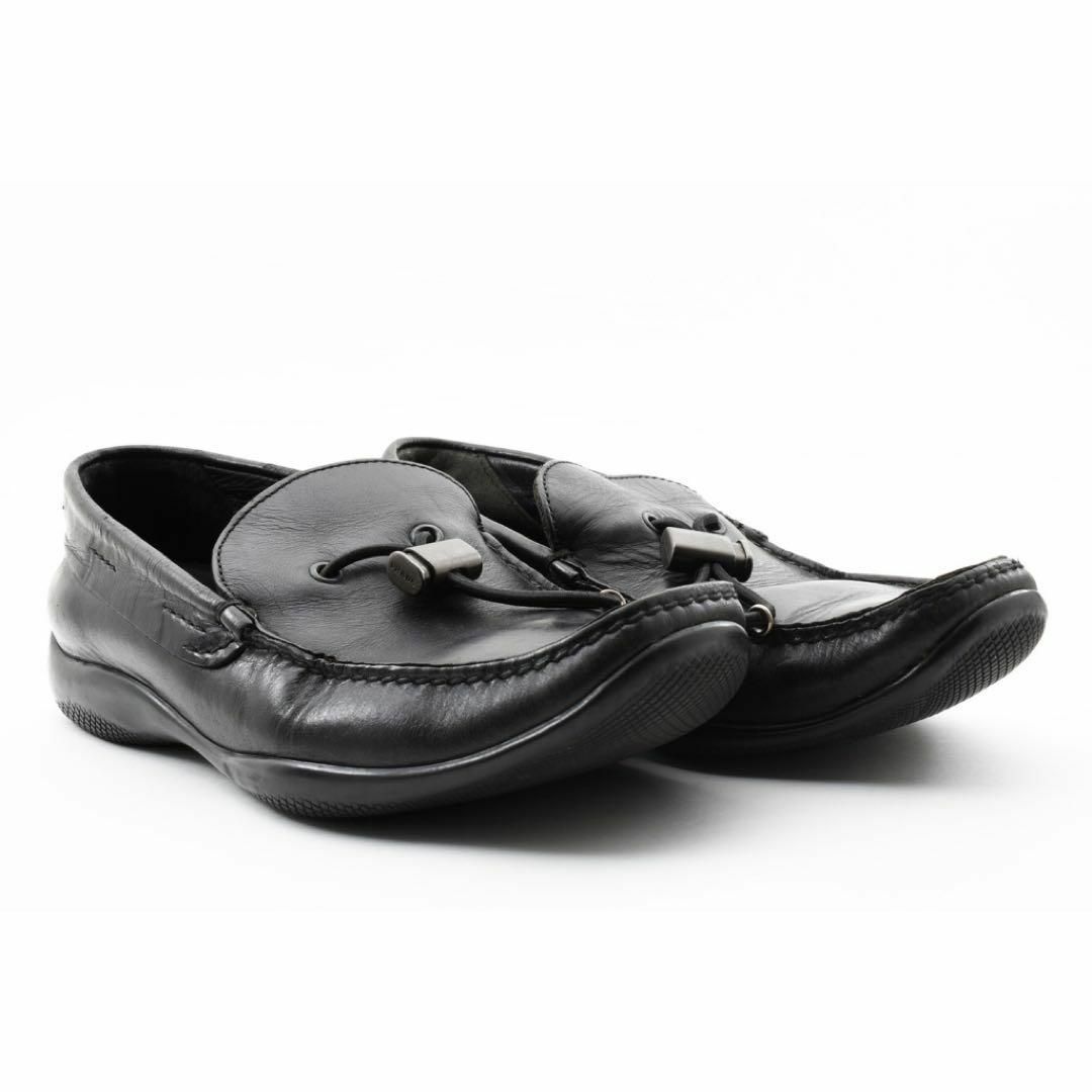 PRADA - プラダスポーツ レザーシューズ ローファー 黒 絞り紐 PRADA - プラダスポーツ レザーシューズ ローファー 黒 絞り紐