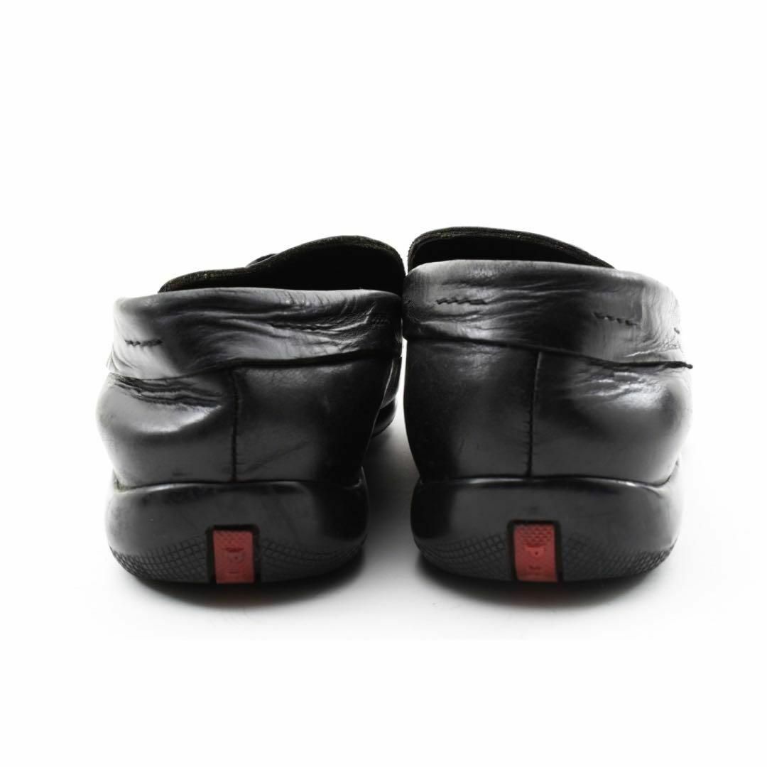 PRADA - プラダスポーツ レザーシューズ ローファー 黒 絞り紐 PRADA - プラダスポーツ レザーシューズ ローファー 黒 絞り紐