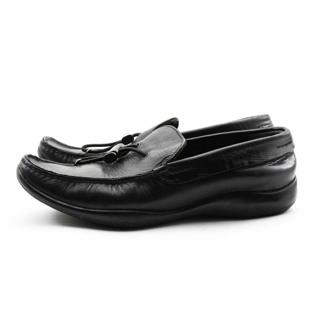 PRADA - プラダスポーツ レザーシューズ ローファー 黒 絞り紐 PRADA - プラダスポーツ レザーシューズ ローファー 黒 絞り紐