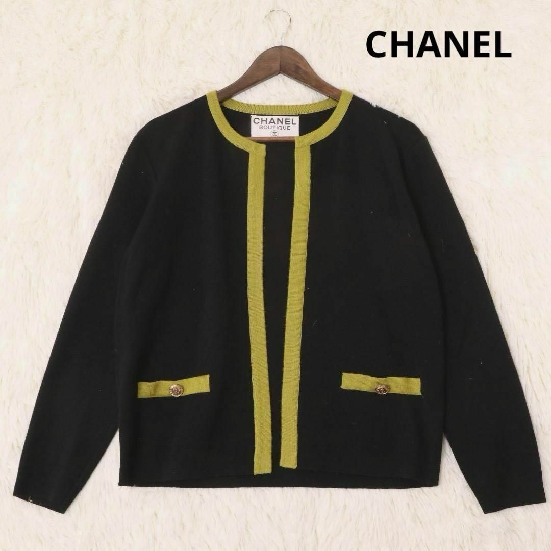 CHANEL - シャネル ウール ニット カーディガン 金ボタン ココ CHANEL - シャネル ウール ニット カーディガン 金ボタン ココ