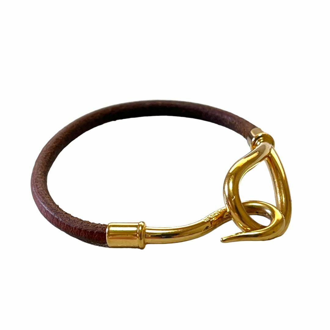 美品 HERMES エルメス ジャンボブレス ブレスレット ゴールド レザー 美品 HERMES エルメス ジャンボブレス ブレスレット ゴールド レザー