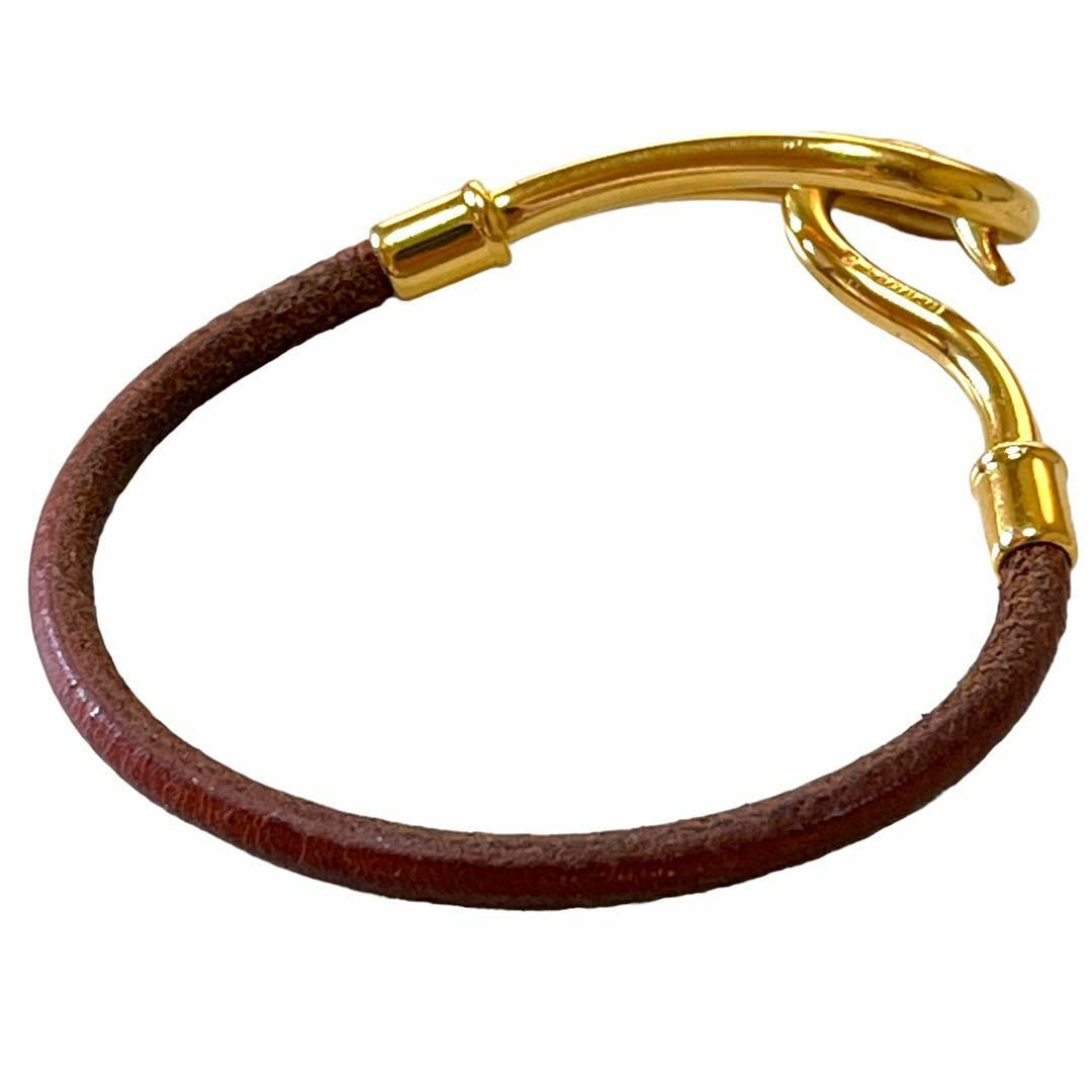 美品 HERMES エルメス ジャンボブレス ブレスレット ゴールド レザー 美品 HERMES エルメス ジャンボブレス ブレスレット ゴールド レザー