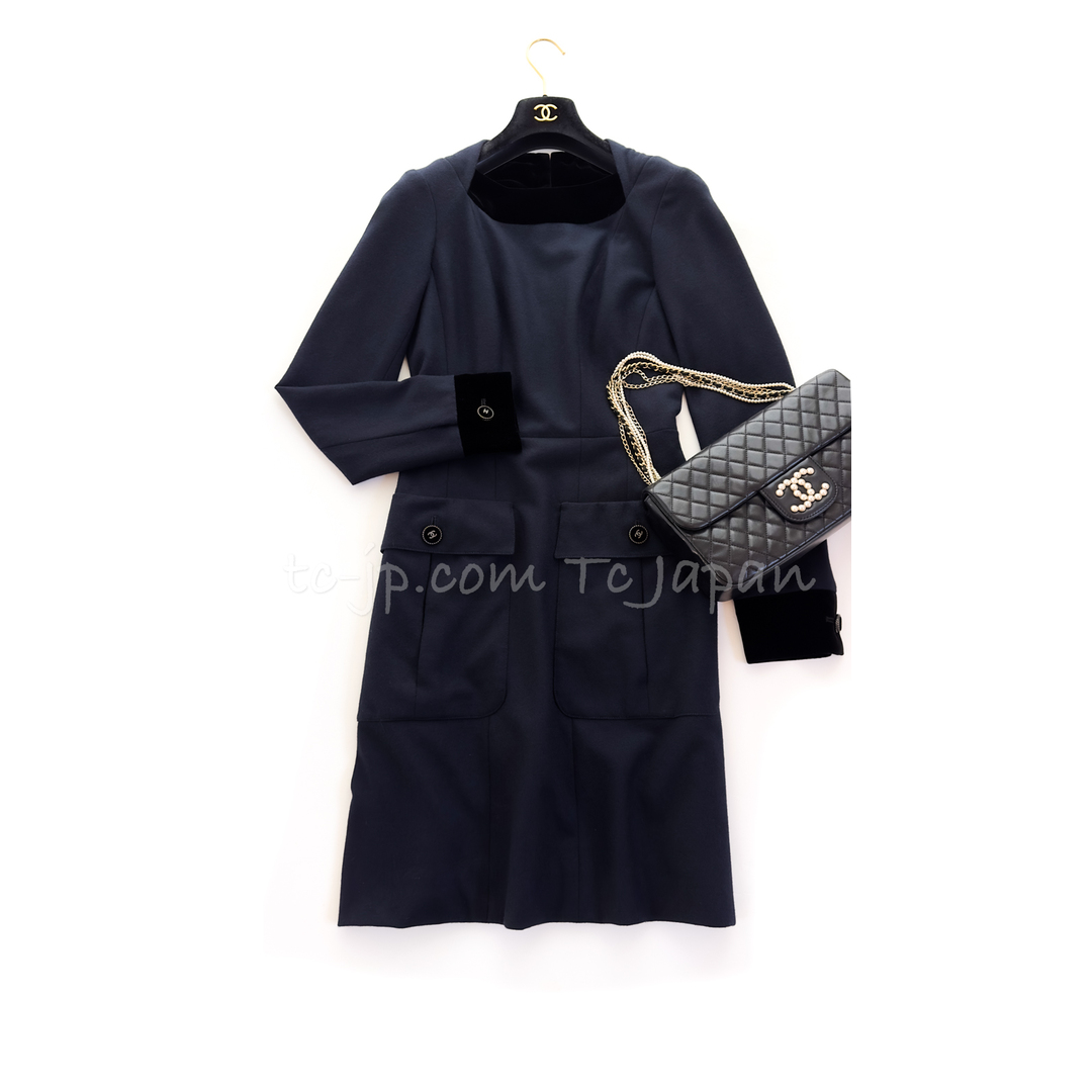 CHANEL - 100万 シャネル ワンピース CHANEL ダークネイビー CHANEL - 100万 シャネル ワンピース CHANEL ダークネイビー