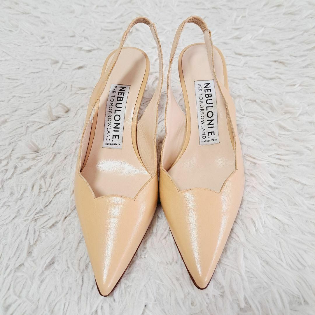 ネブローニ 極美品✨スカラップスリングバックパンプス ネブローニ 極美品✨スカラップスリングバックパンプス