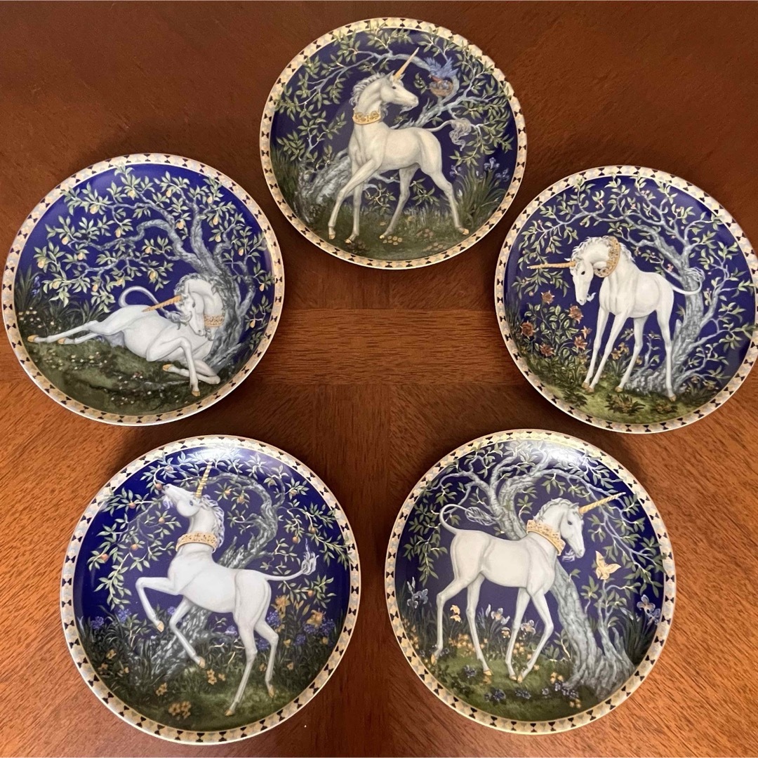 希少品】新品 フッチェンロイター☆ユニコーン☆飾り皿 5枚 希少品】新品 フッチェンロイター☆ユニコーン☆飾り皿 5枚