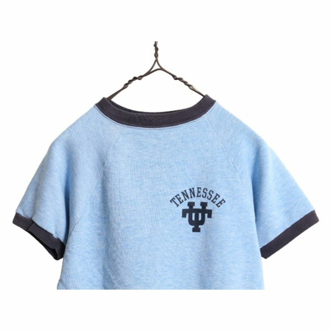 80s カレッジ プリント 半袖 スウェット レディース XS 150cm 程 80s カレッジ プリント 半袖 スウェット レディース XS 150cm 程