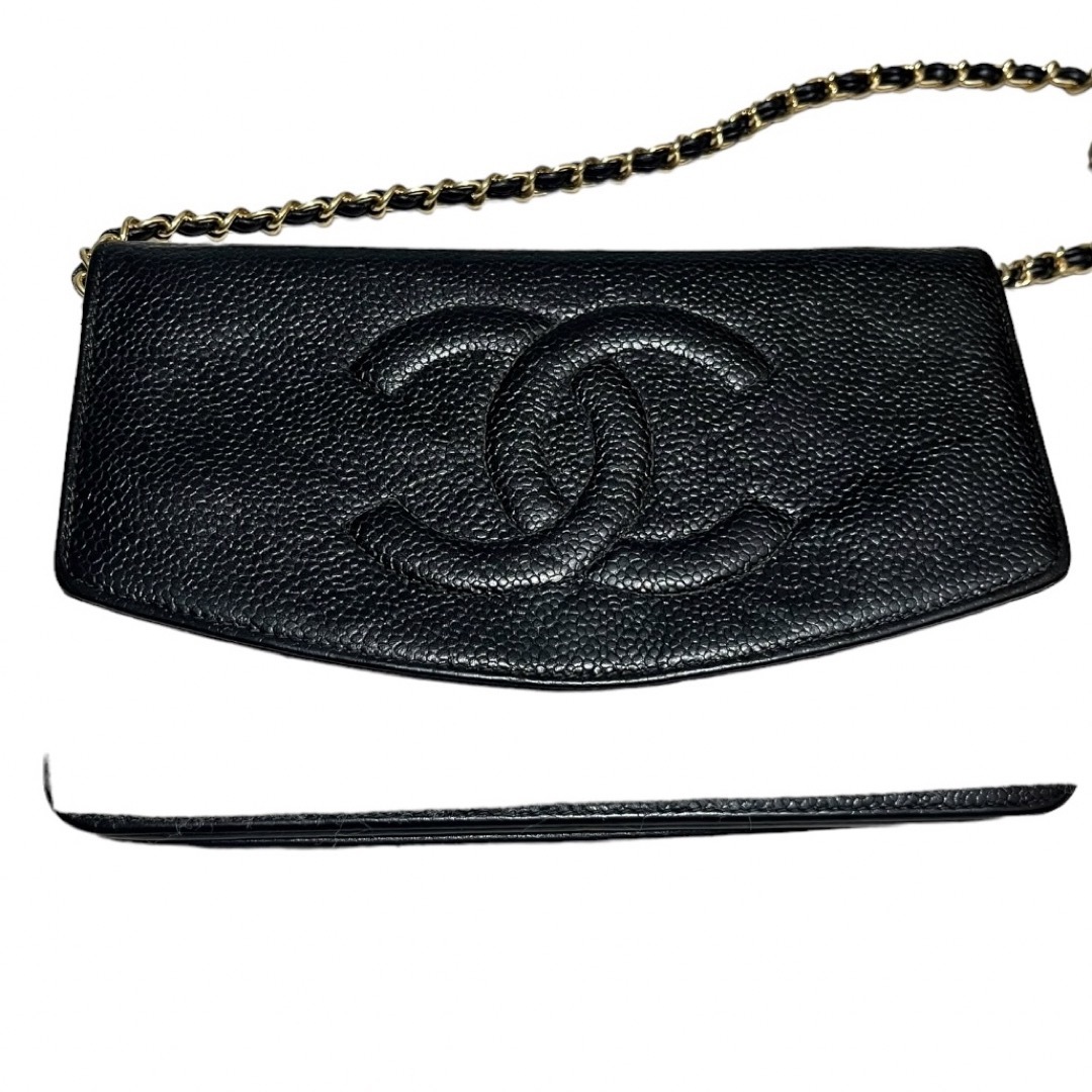 CHANEL - 極美品 チェーンウォレット 入手困難!キャビアスキン CHANEL - 極美品 チェーンウォレット 入手困難!キャビアスキン
