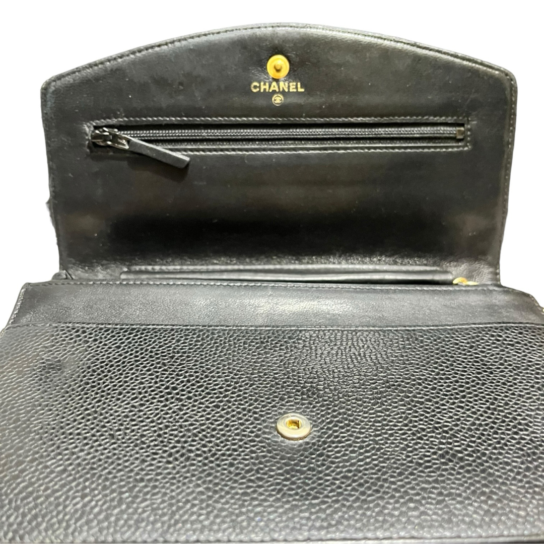 CHANEL - 極美品 チェーンウォレット 入手困難!キャビアスキン CHANEL - 極美品 チェーンウォレット 入手困難!キャビアスキン