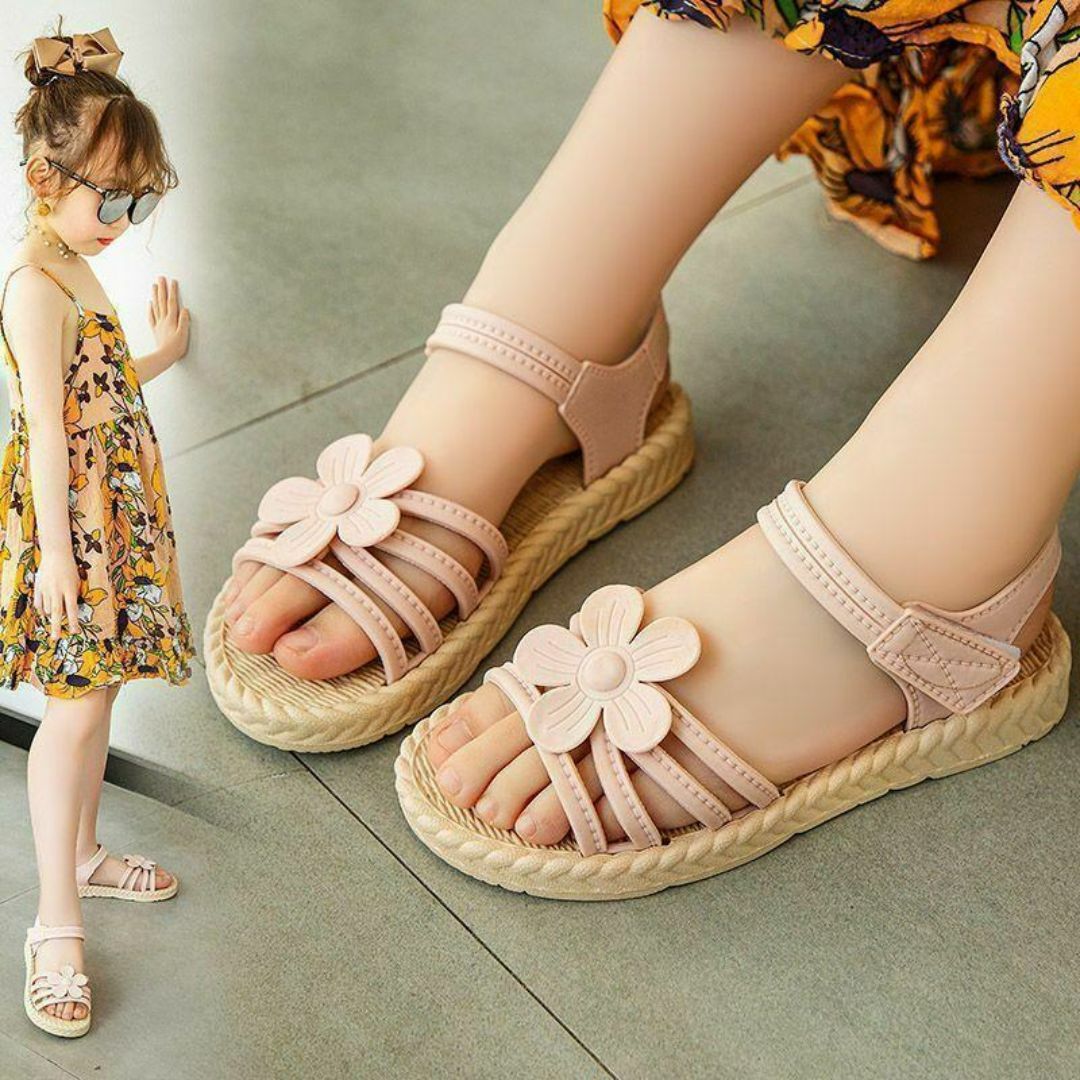 キッズ子供サンダル16.5cmピンク女の子お花かわいいフラワー人気 キッズ子供サンダル16.5cmピンク女の子お花かわいいフラワー人気