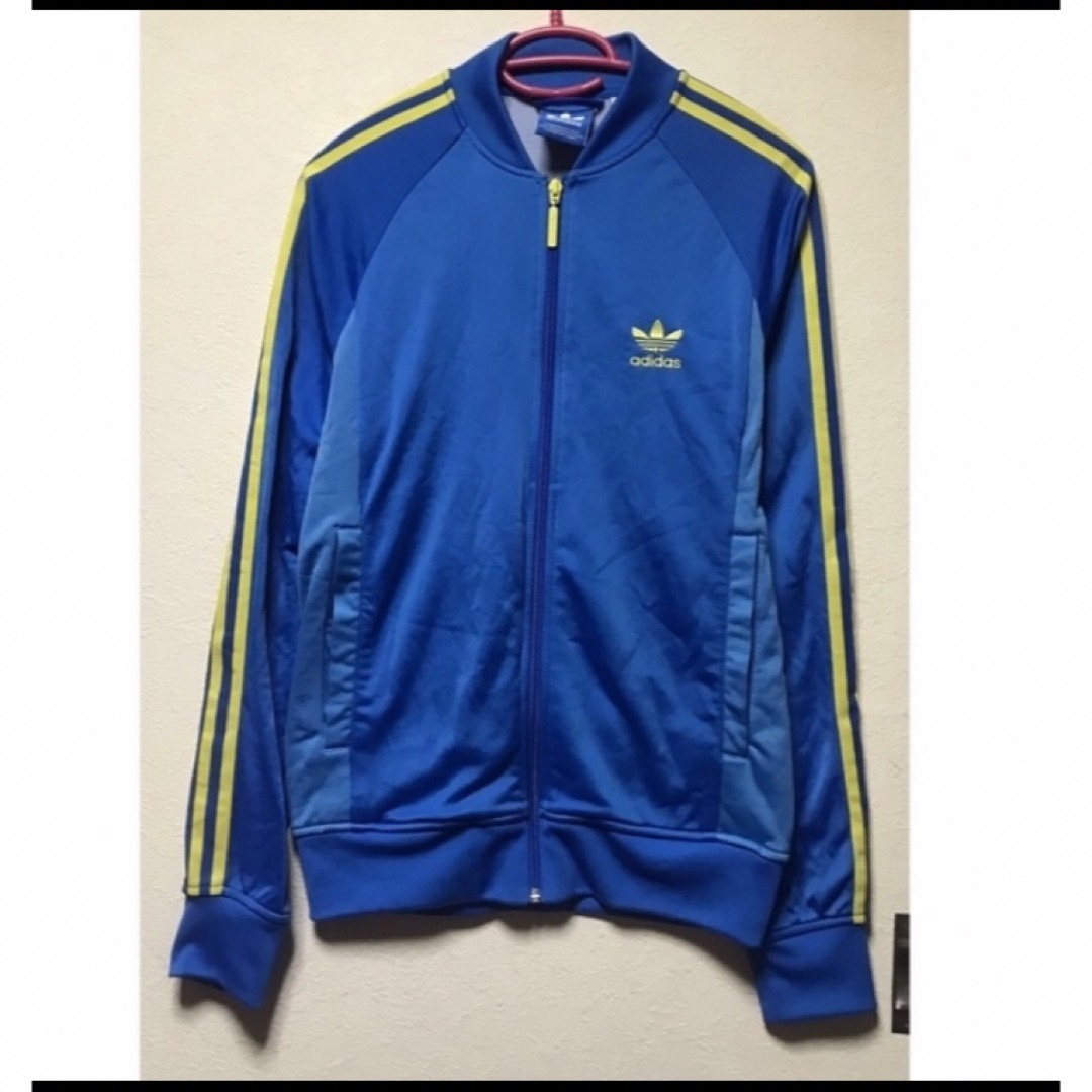 アディダス adidas ジャージ スーパースター M 青 黄 古着 アディダス adidas ジャージ スーパースター M 青 黄 古着