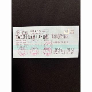 青春18きっぷ　1回分(鉄道乗車券)