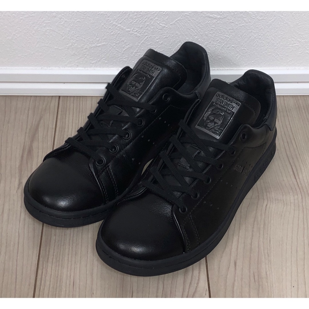 23cm 美品 adidas STAN SMITH LUX 本革 レザー 黒 灰