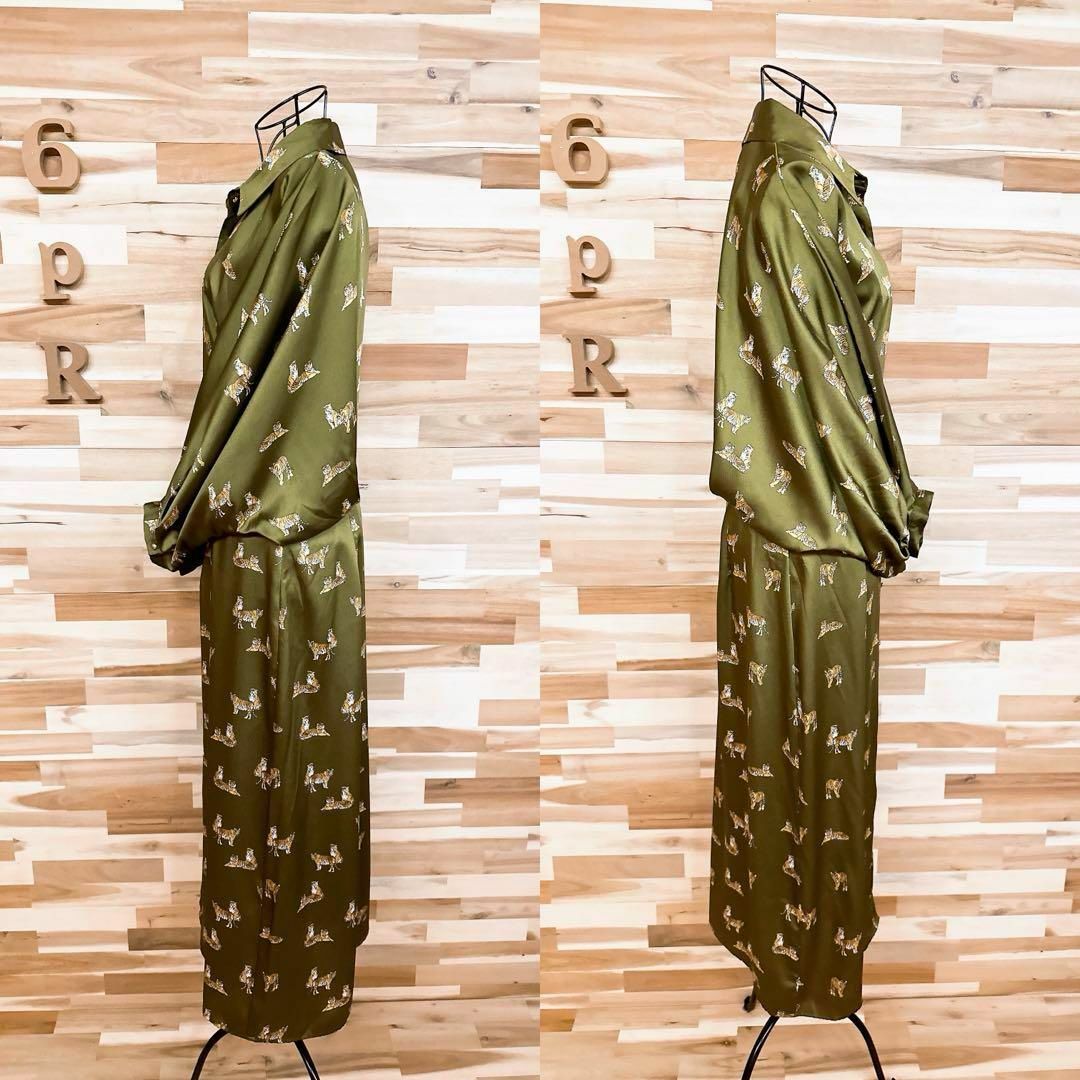 ZARA - 【ザラ】サテン アニマル 虎タイガー ロング シャツ ZARA - 【ザラ】サテン アニマル 虎タイガー ロング シャツ